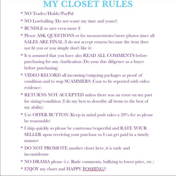 Closet Rules - Picture 1 of 1